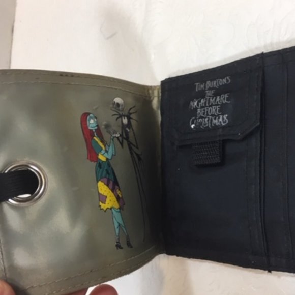 Tim Burton's The Nightmare Before Christmas Black Canvas Wallet Jack & Sally - Picture 8 of 16